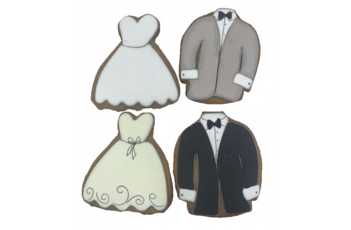 Bride's Dress & Groom's Jacket Biscuits